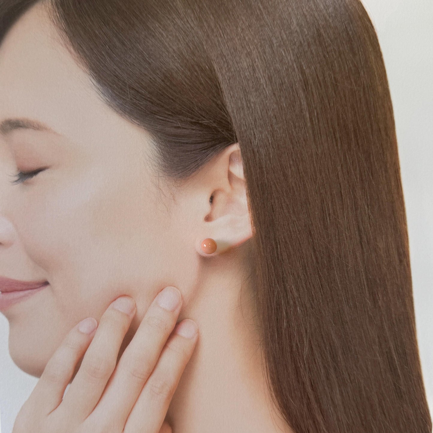 Deep Sea Coral Stud Earrings - Natural Pink Orange Round Shape - Titanium Post Backing, Genuine Coral, 7.5mm