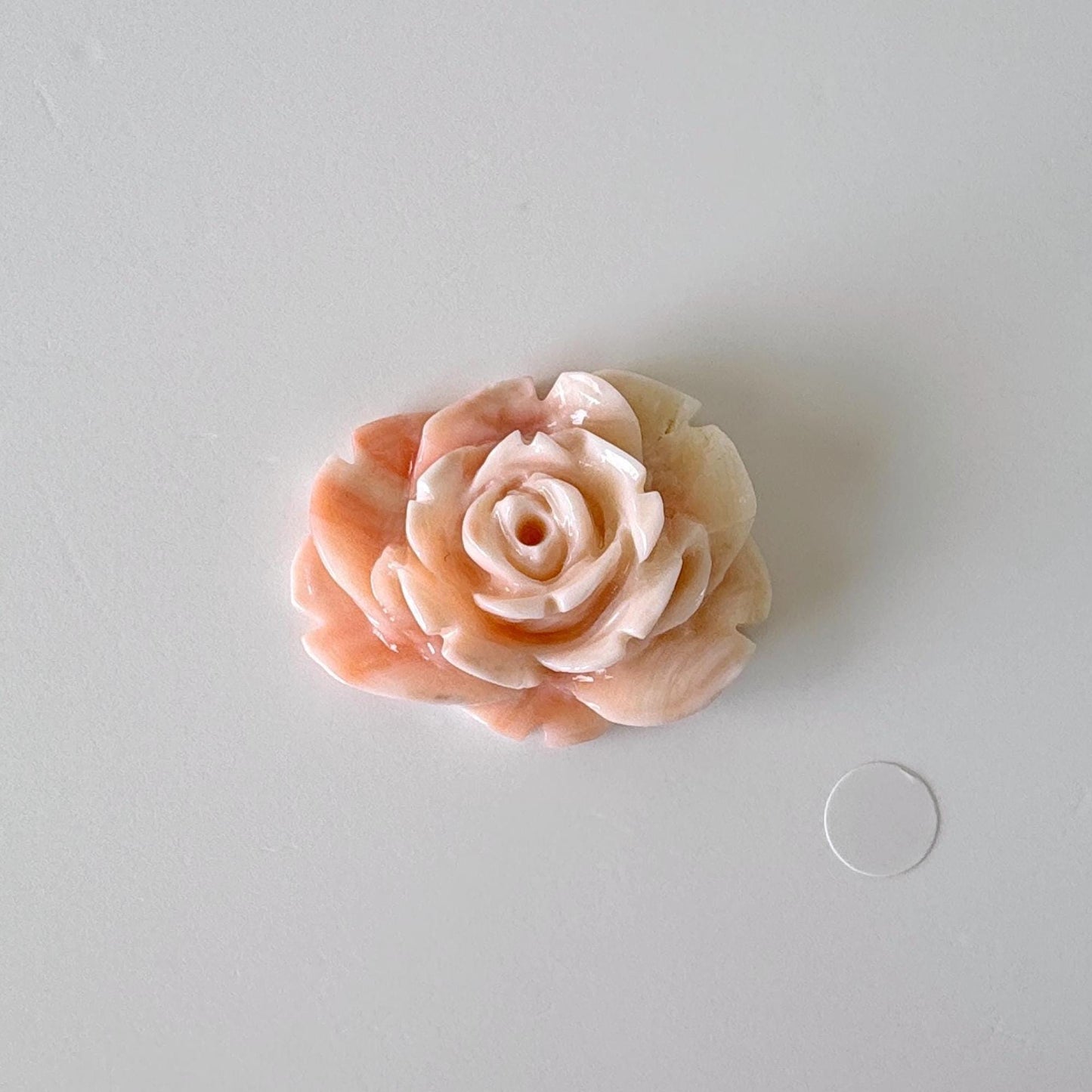 Natural Deep Sea Coral Rose Carving Loose, Natural Pink Color Coral, 32x26mm, Flat Back, For Jewelry Making, Hand Carved