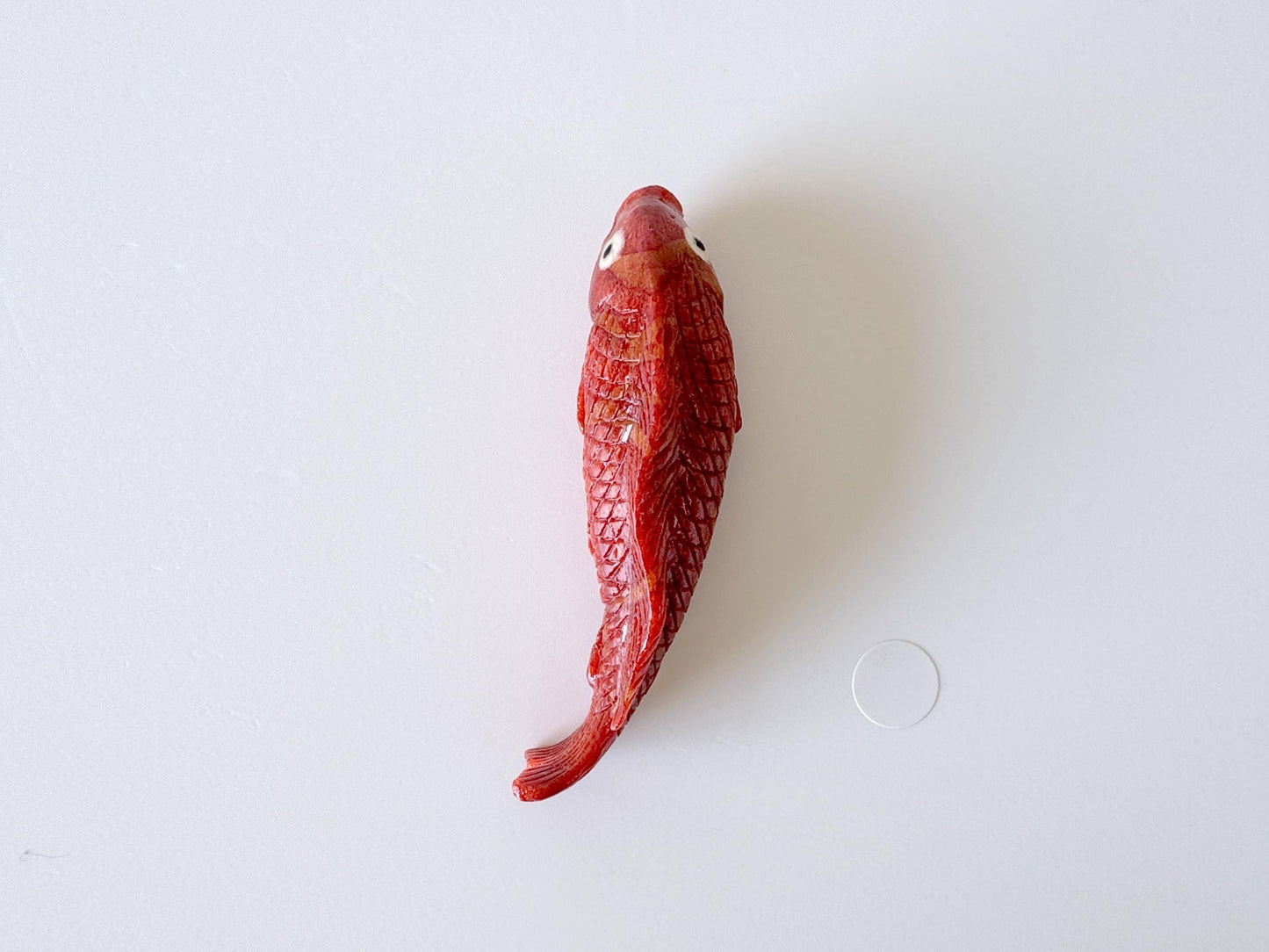 52mm Natural Sponge Coral Carp Carving Loose, Apple Coral Fish Carving, For Display, For Decoration, For Accessory Making