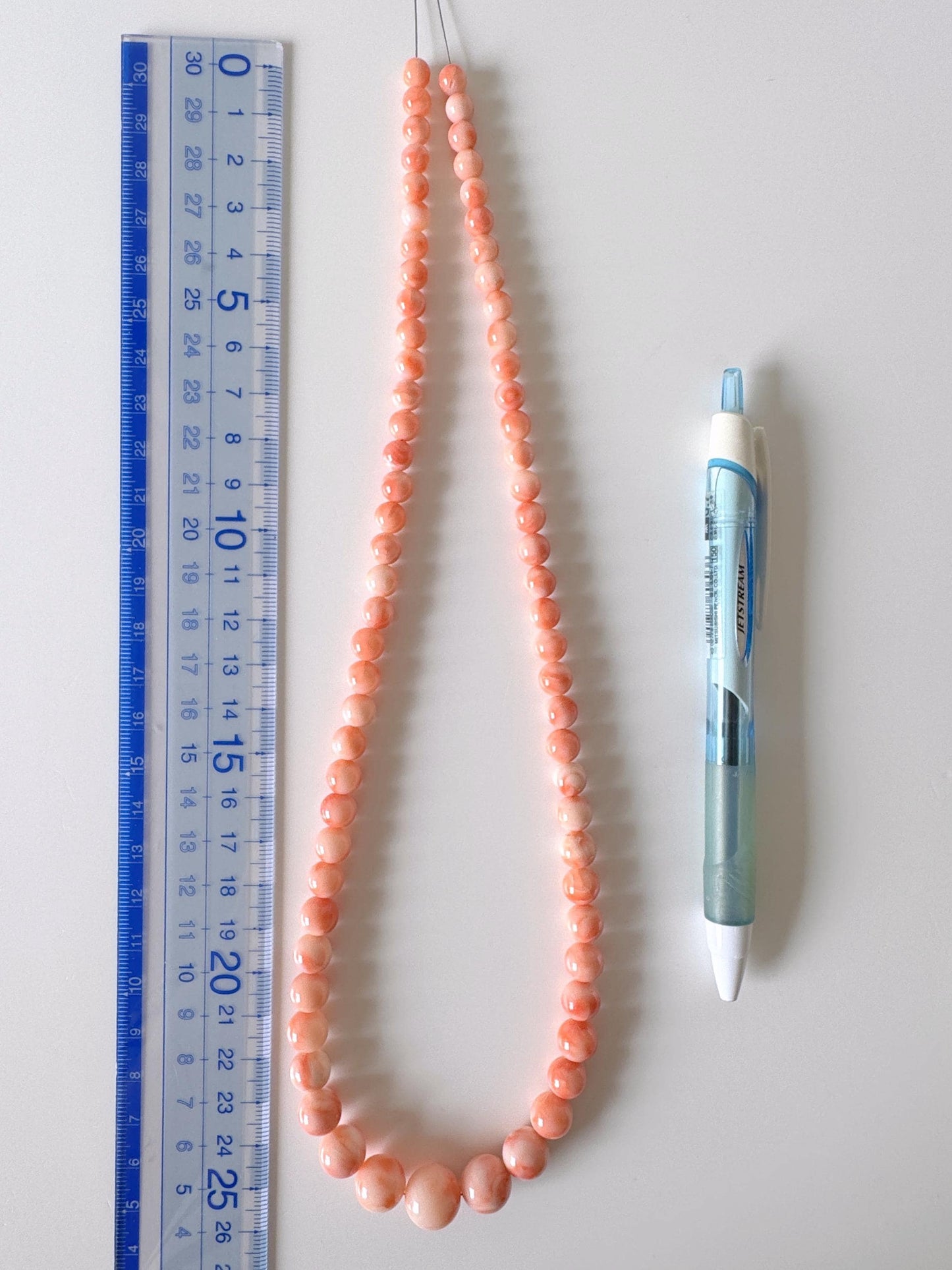 Natural Deep Sea Coral 6-12.7mm Round Beads Strand, Genuine Natural Pink / Orange Color, 53cm, 20.8in, For Jewelry Making