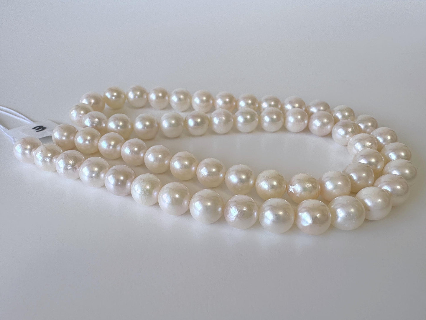 7-7.5mm Japanese White Akoya Pearl Beads, Genuine Akoya Pearl, Full Strand, 40cm , 15.7", Cultured Salt water pearl + Extra 5 pieces