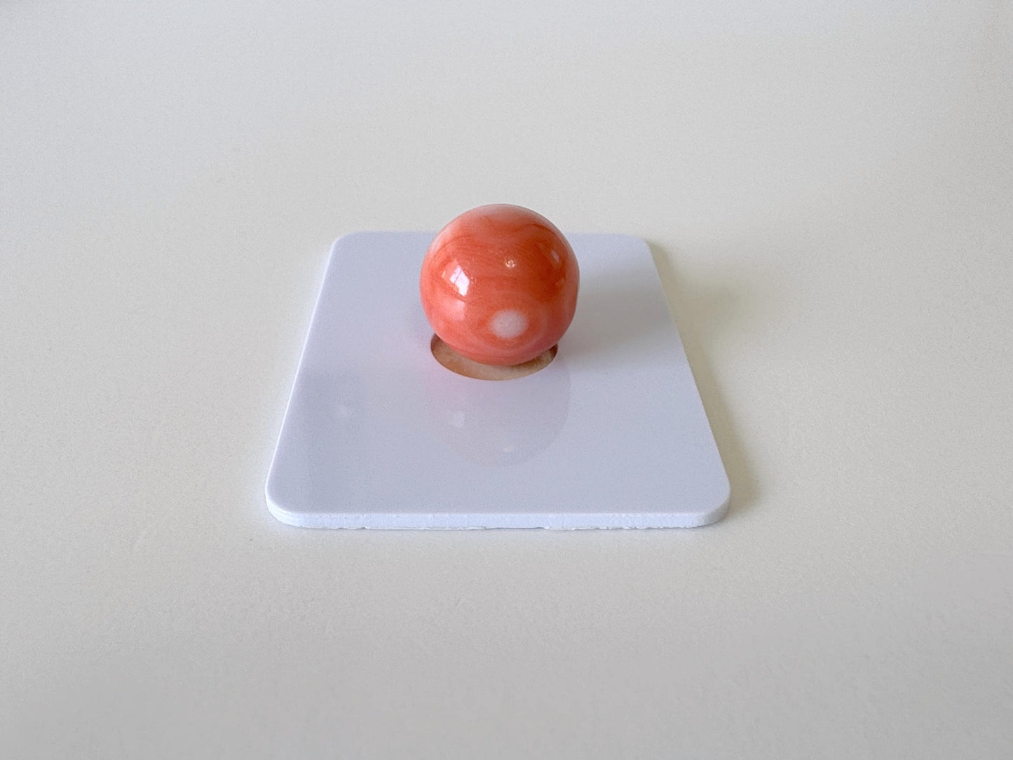 12.2mm Full-hole Natural Momo Coral Round Loose, Orange color coral, Natural color, For jewelry making