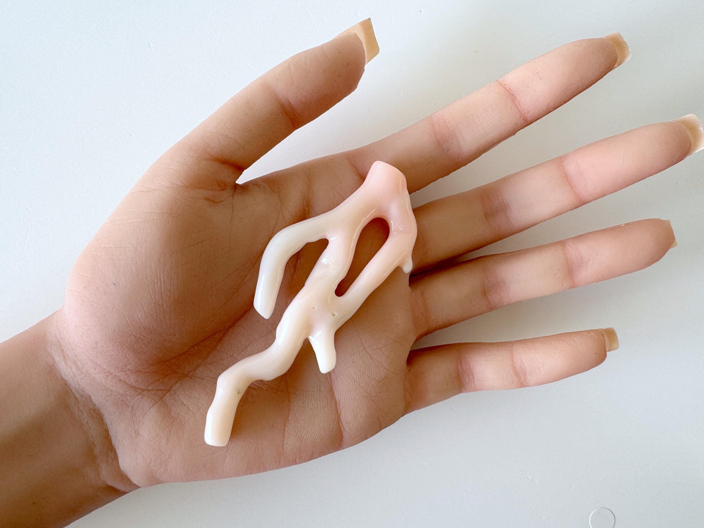 Natural Deep Sea Coral Branch Loose, 80mm, Natural Pink Color, Hole on Top, Genuine Precious Coral, For Jewelry Making