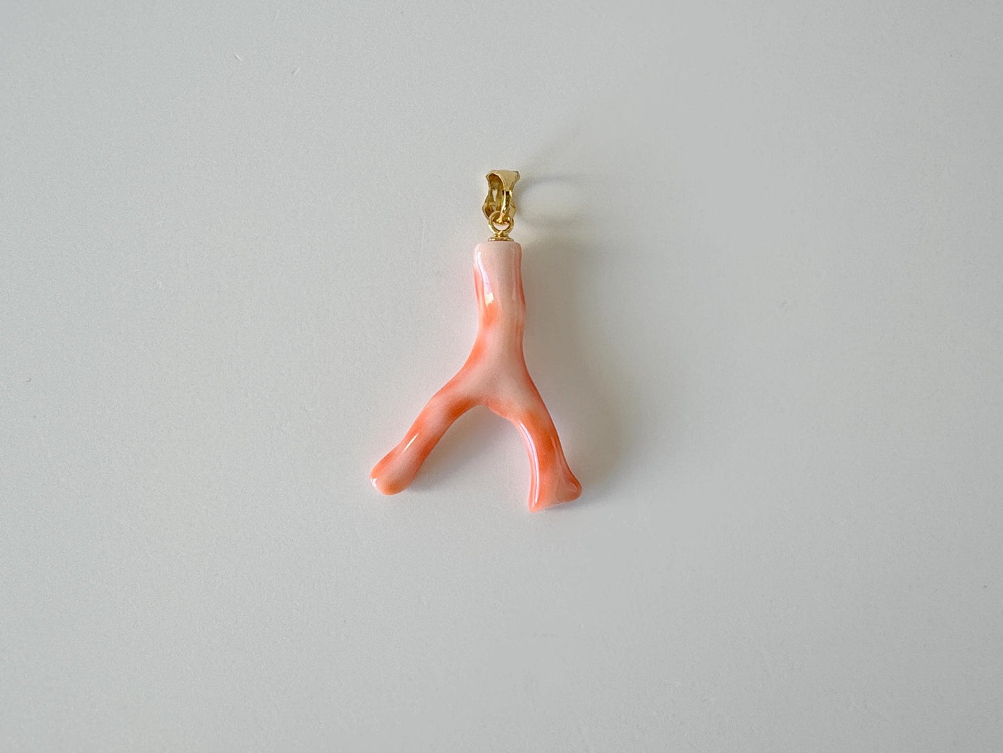 Natural Deep Sea Coral Branch Pendant, 30mm, Natural Pink/Orange color coral branch pendant, Silver (Gold-Plated) bail