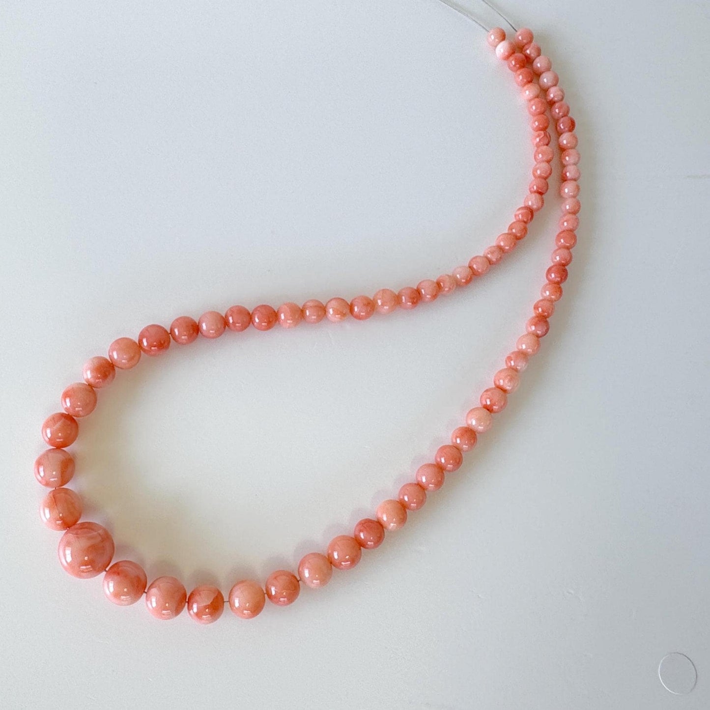 Natural Deep Sea Coral 4.5-11.4mm Round Beads Strand, Genuine Natural Pink / Orange Color, 41cm, 16in, For Jewelry Making