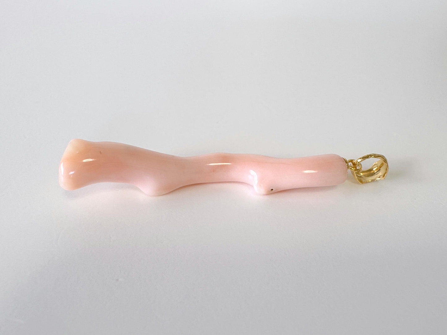 Natural Deep Sea Coral Branch Pendant, 45mm, Natural Pink/Orange color coral branch pendant, Silver (Gold-Plated) bail
