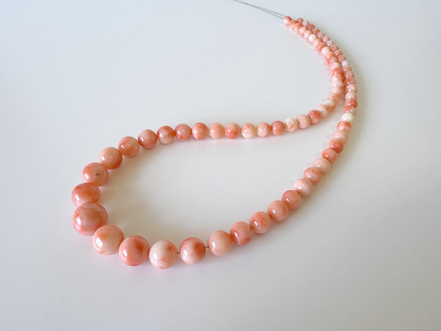 Natural Deep Sea Coral 4.5-11mm Round Beads Strand, Genuine Natural Pink / Orange Color, 41cm, 16in, For Jewelry Making