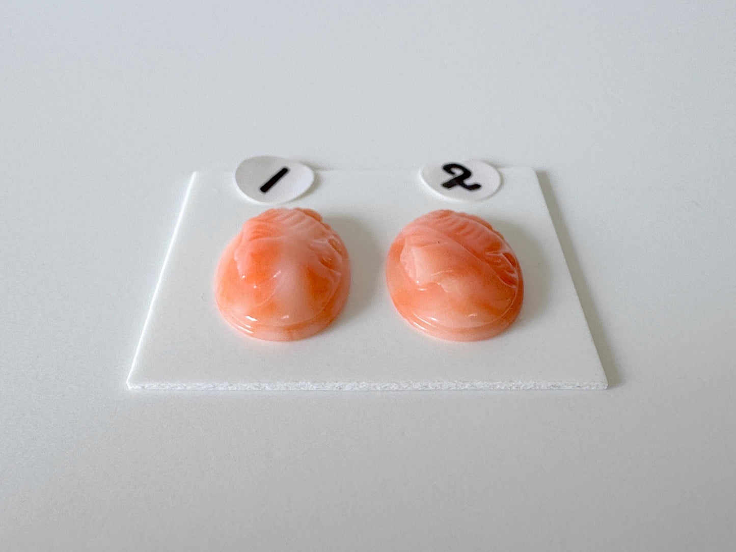 Natural Deep Sea Coral Cameo Oval Cabochon , Pink/Orange Coral Carving Loose, Natural Color Coral Loose, Price per Piece