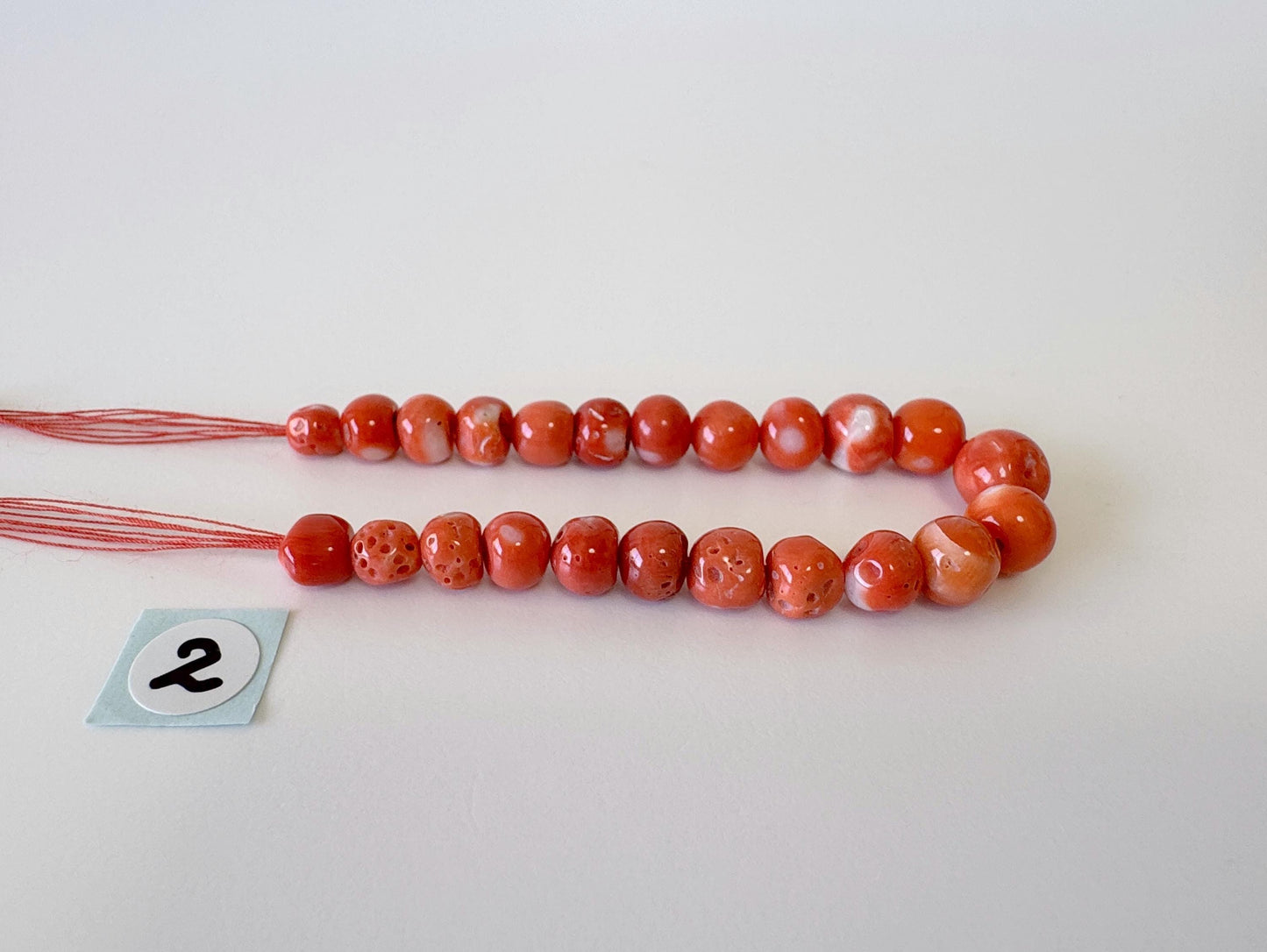 Natural Momo Coral Short Strand Beads, Orange/White Color Coral Beads, 11cm, Genuine Natural Color Japanese Coral Beading Parts