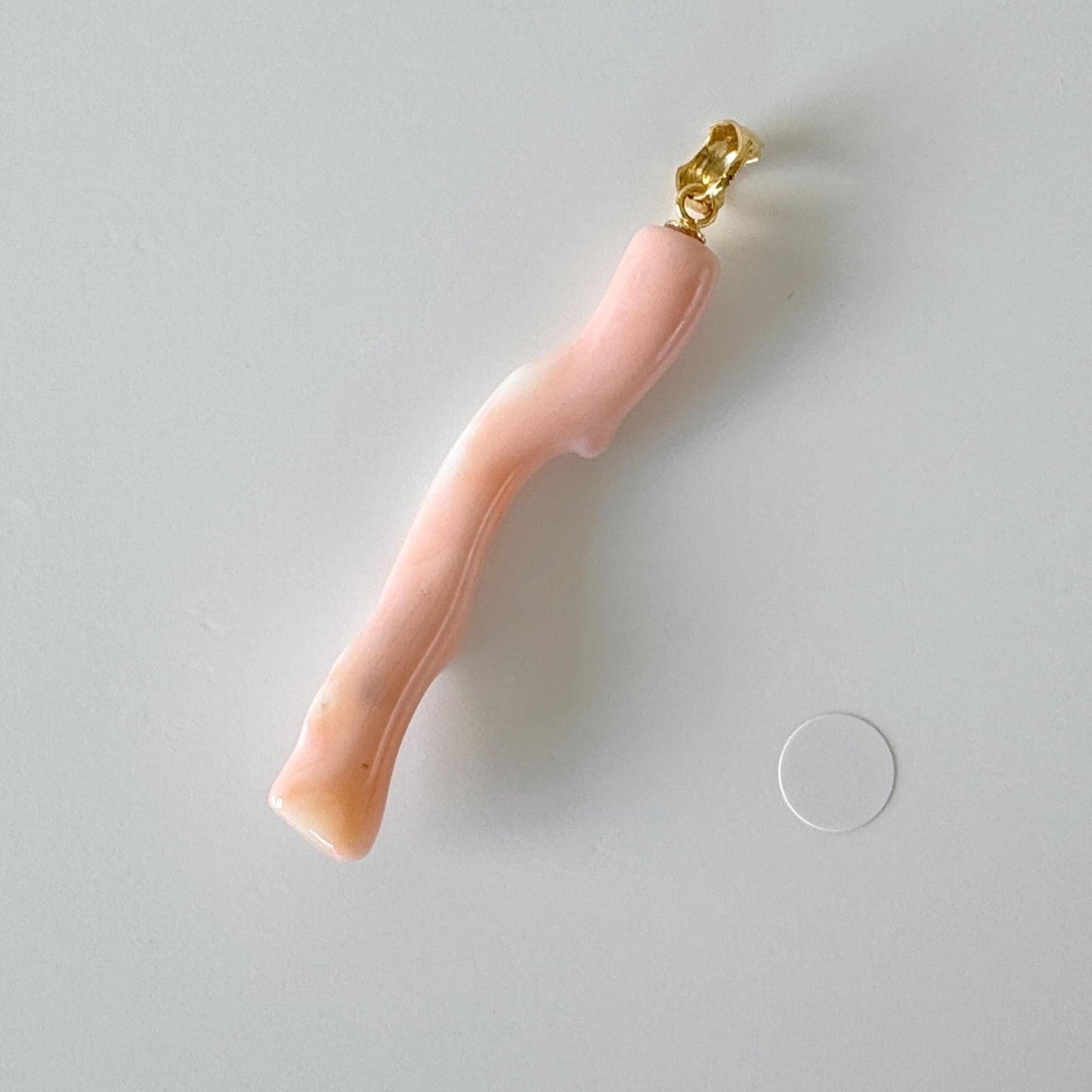 Natural Deep Sea Coral Branch Pendant, 45mm, Natural Pink/Orange color coral branch pendant, Silver (Gold-Plated) bail