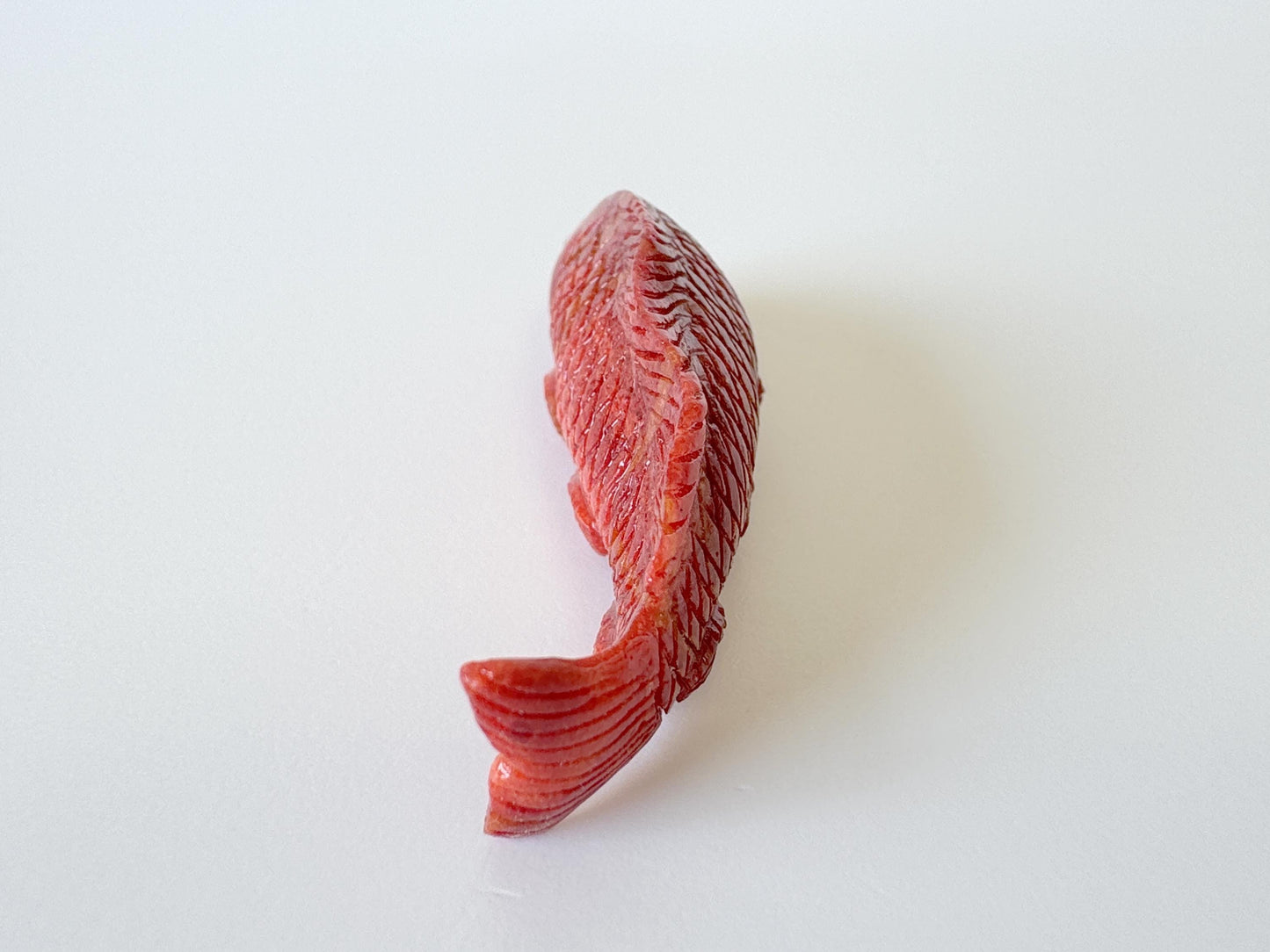 52mm Natural Sponge Coral Carp Carving Loose, Apple Coral Fish Carving, For Display, For Decoration, For Accessory Making
