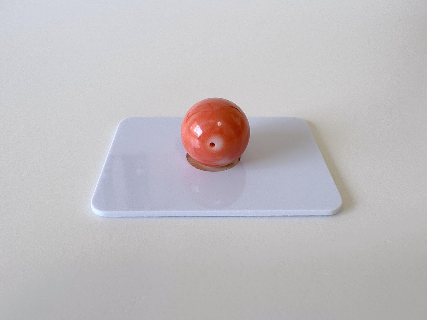 12.2mm Full-hole Natural Momo Coral Round Loose, Orange color coral, Natural color, For jewelry making