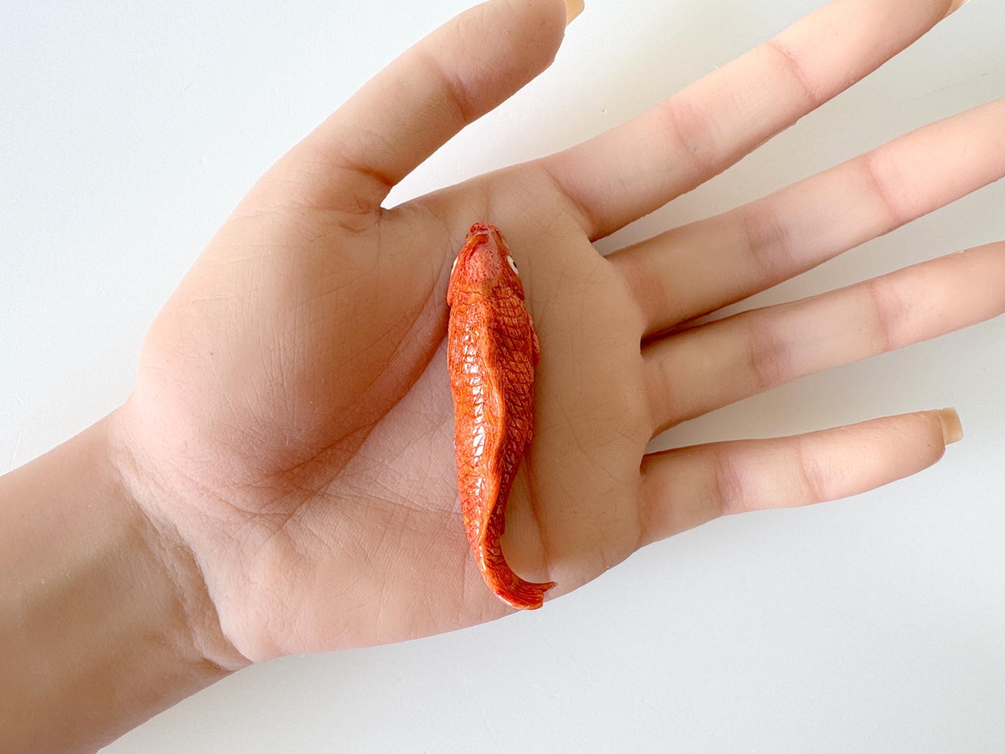 64mm Natural Sponge Coral Carp Carving Loose, Apple Coral Fish Carving, For Display, For Decoration, For Accessory Making