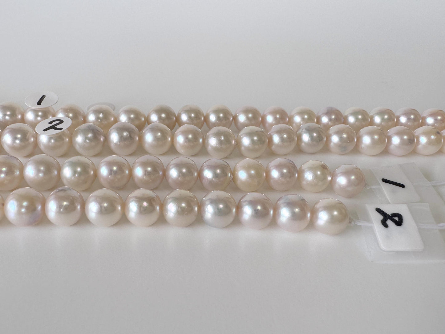 7-7.9mm Japanese White Akoya Pearl Beads, Genuine Akoya Pearl, Full Strand, 41.5cm , 16.3", Cultured Salt water pearl
