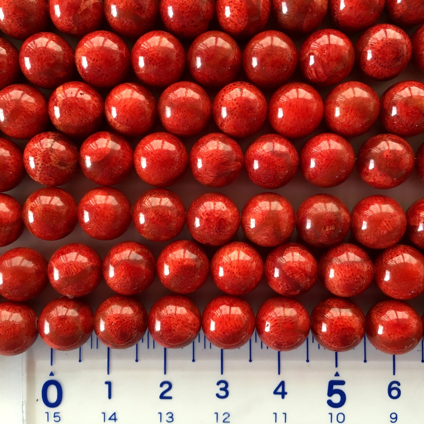 Natural sponge coral 9-9.5mm strands, Red-deep red color, 15.7inches, 40cm, Natural apple coral strands, Wholesale, Price per strand