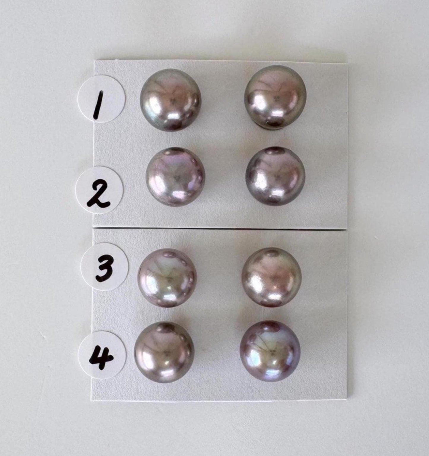 Japanese Black/Peacock Black Akoya Pearl 9.5-10mm, Half-Drilled Round loose, Price per pair, Salt water pearl