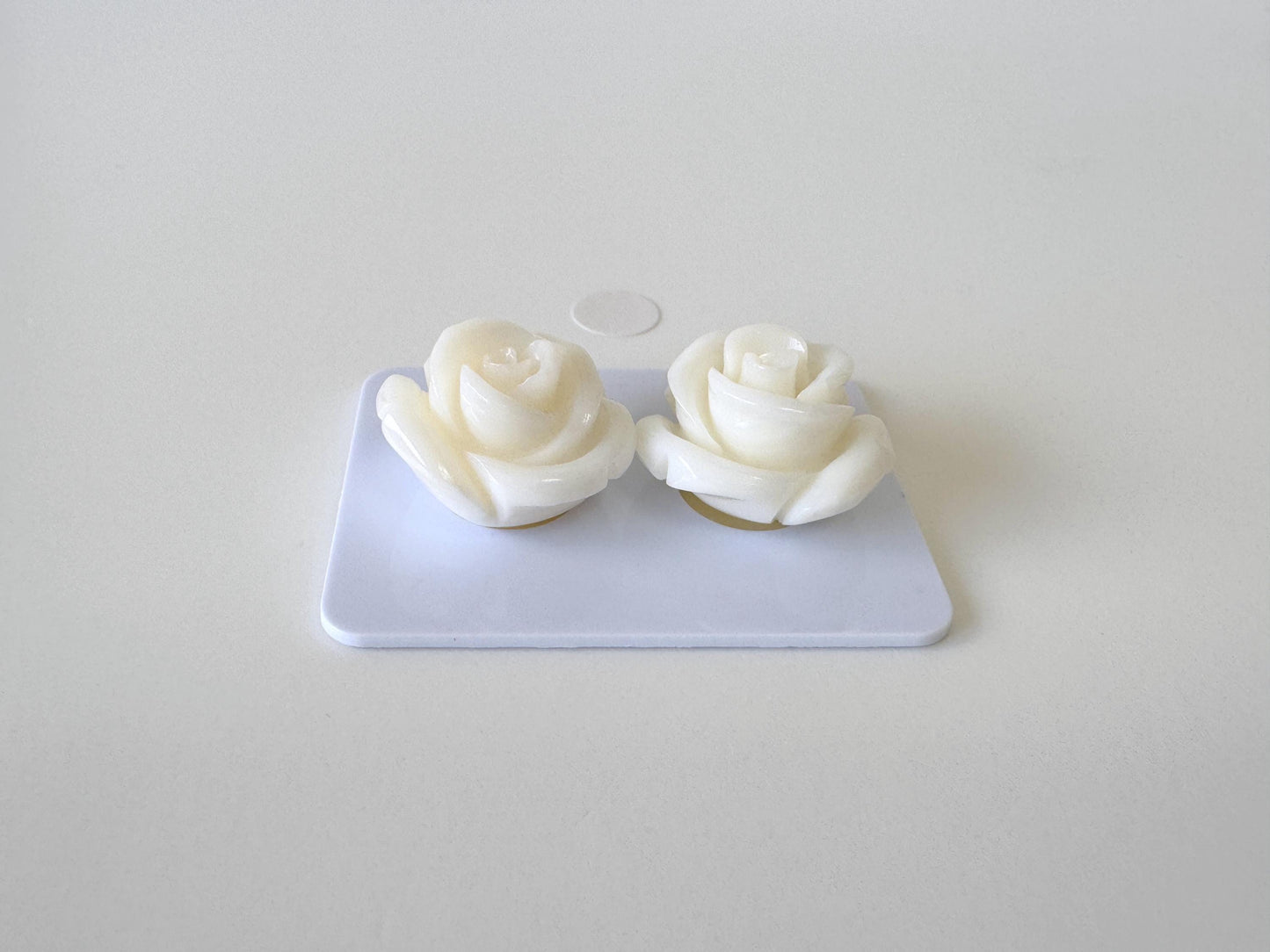 Natural White Coral Rose Loose Pair, 17mm, White Color Rose, Natural Color Coral Rose, Price per Pair, Genuine Precious Coral