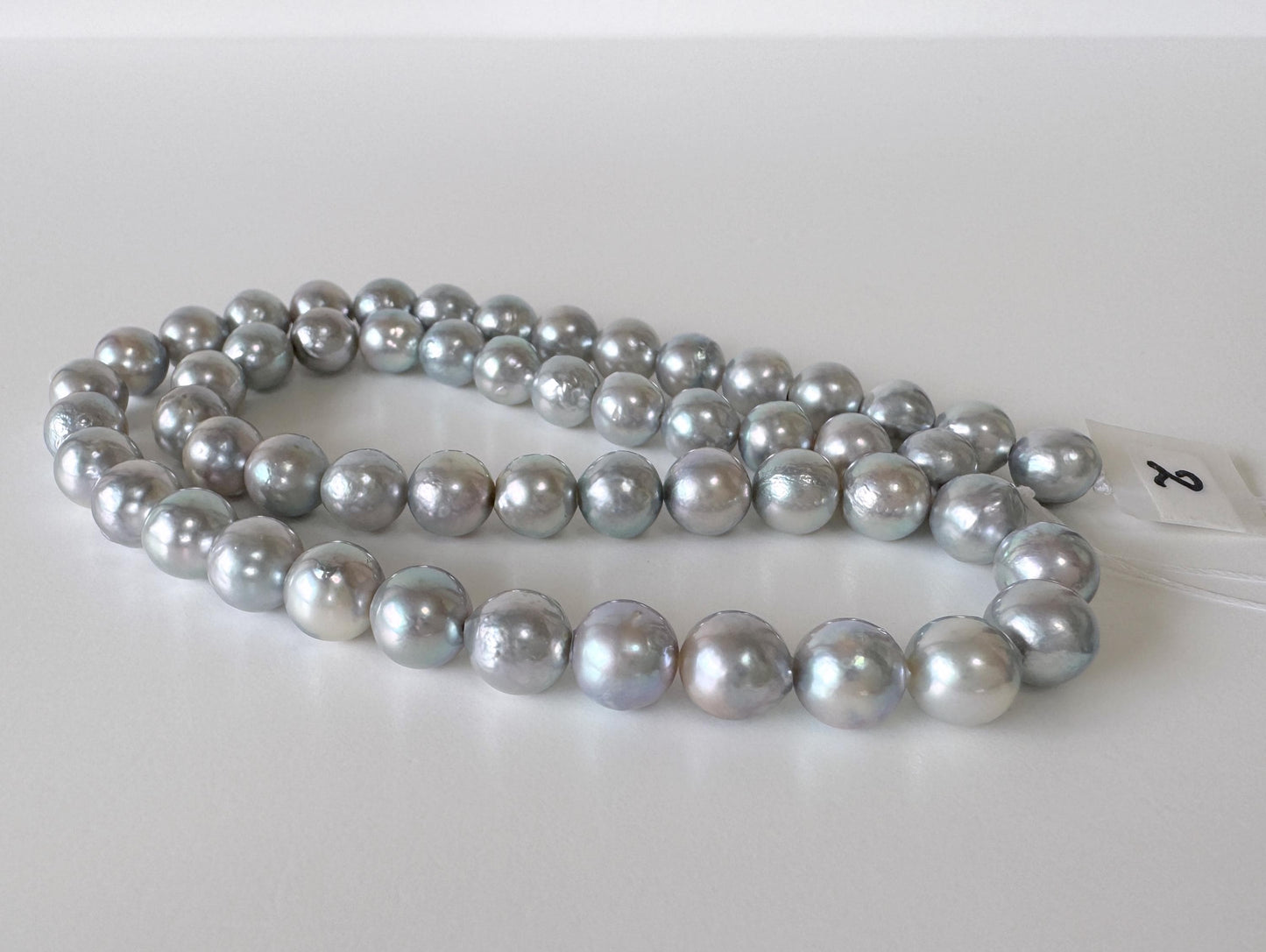 7.5-8mm Japanese Akoya Pearl Beads, Natural Blue/Silver color pearl, Genuine Akoya Pearl, Full Strand 40cm , 15.7", Salt water pearl