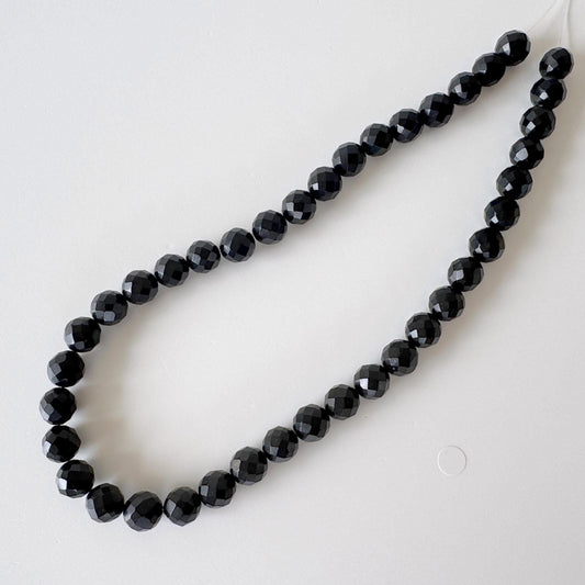Natural Black Jet 10mm Faceted (Rhombus faceted) Beads strands, 15.7inches, 40cm For jewelry making, price per strand
