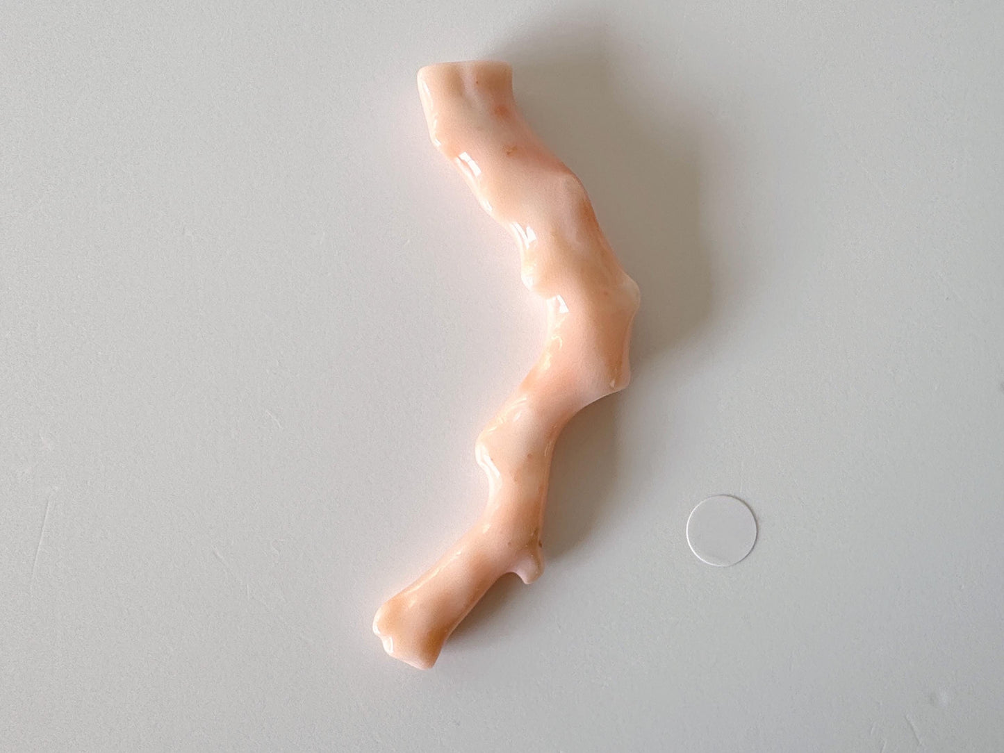 Natural Pink Coral branch loose, 65mm Natural Angel skin Color Deep Sea coral, Hole on top, Genuine precious coral, For jewelry making