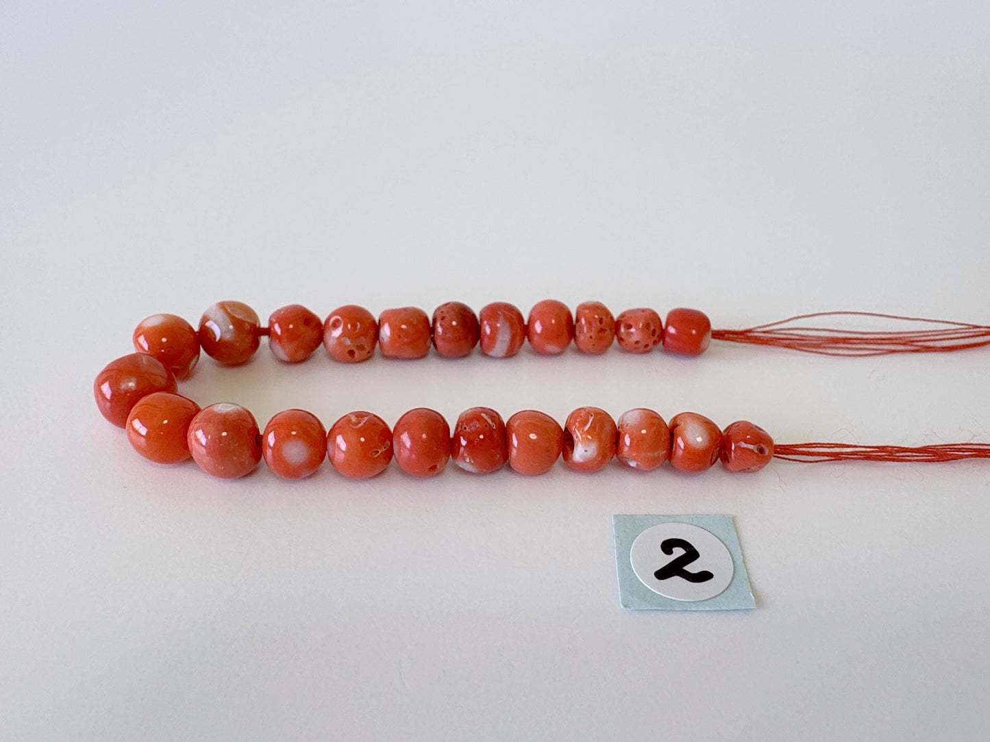 Natural Momo Coral Short Strand Beads, Orange/White Color Coral Beads, 11cm, Genuine Natural Color Japanese Coral Beading Parts