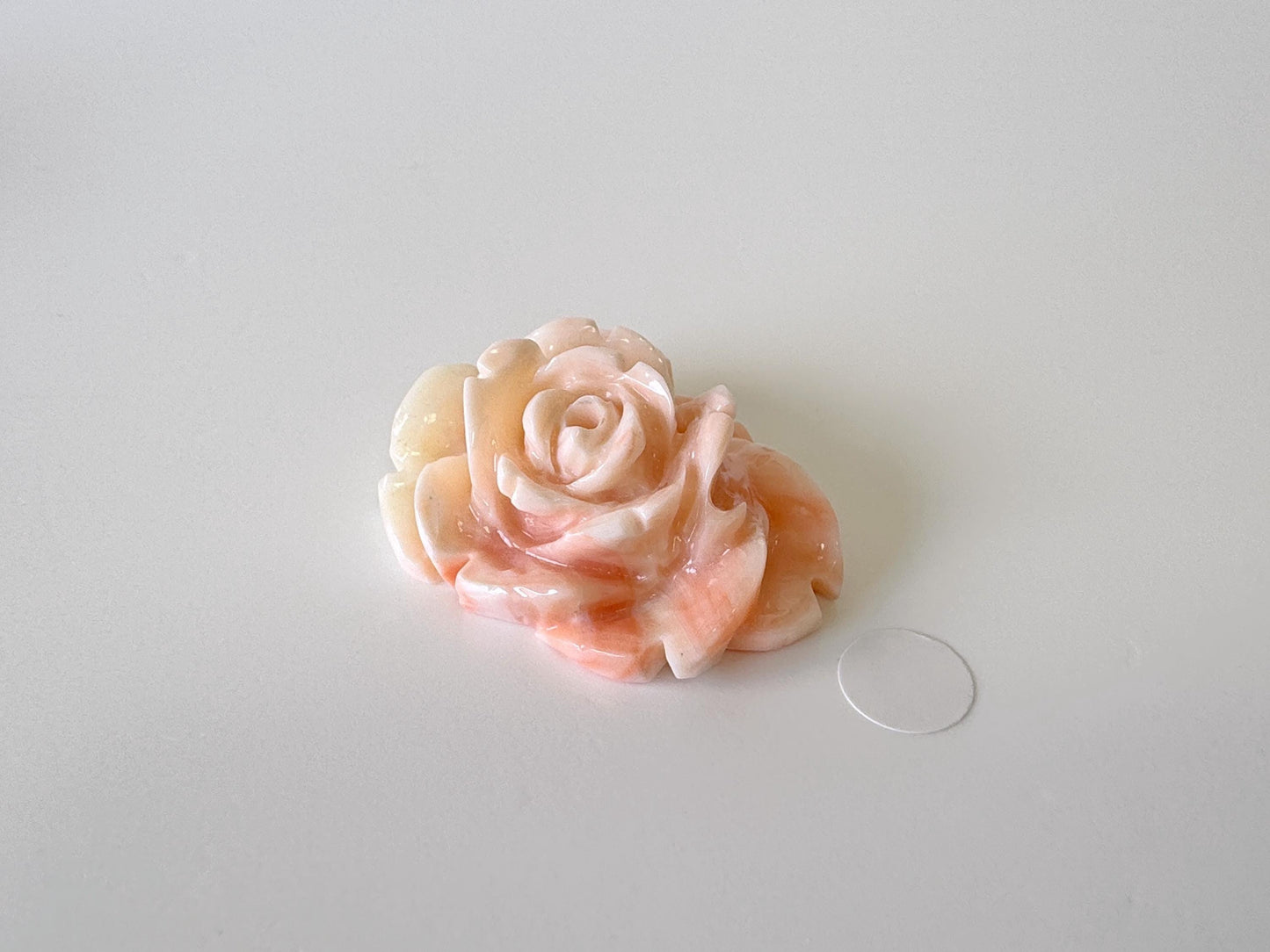 Natural Deep Sea Coral Rose Carving Loose, Natural Pink Color Coral, 32x26mm, Flat Back, For Jewelry Making, Hand Carved