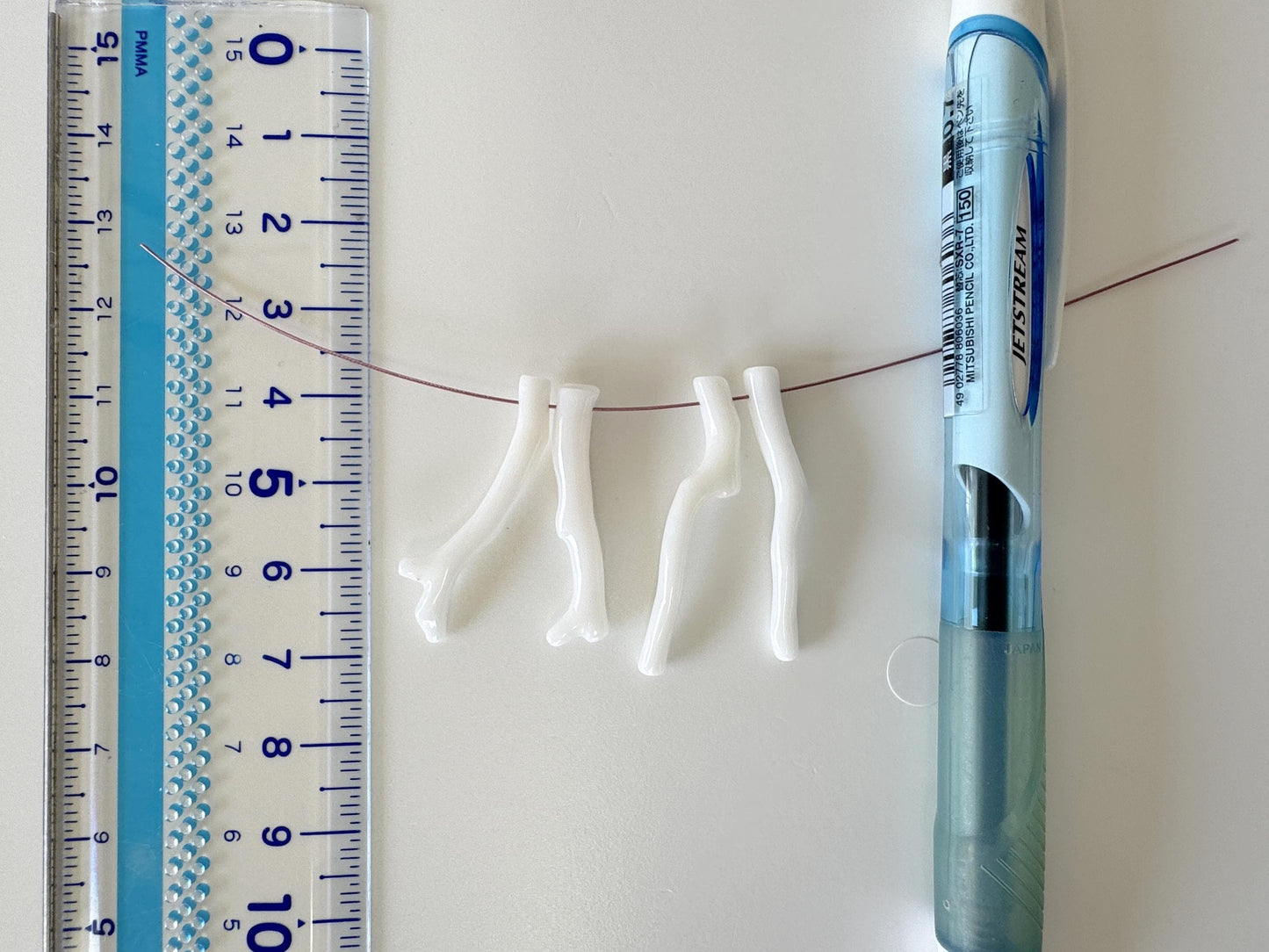 Natural White Coral Branch loose, A Set of 4 Pieces, Side Full Hole, Natural Color Precious Coral Branch, Genuine Coral for jewelry making