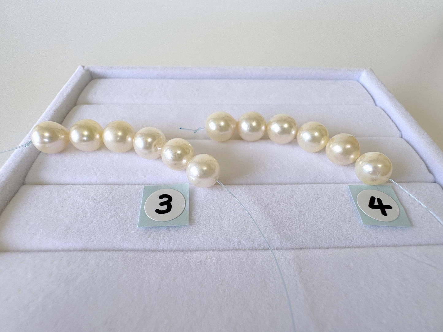 Japanese White/Off-white Akoya Pearl Beads, 7-7.5mm, Mini Strand, Short Strand, 6 Pieces, Genuine Akoya Pearl, Cultured in Sea Water