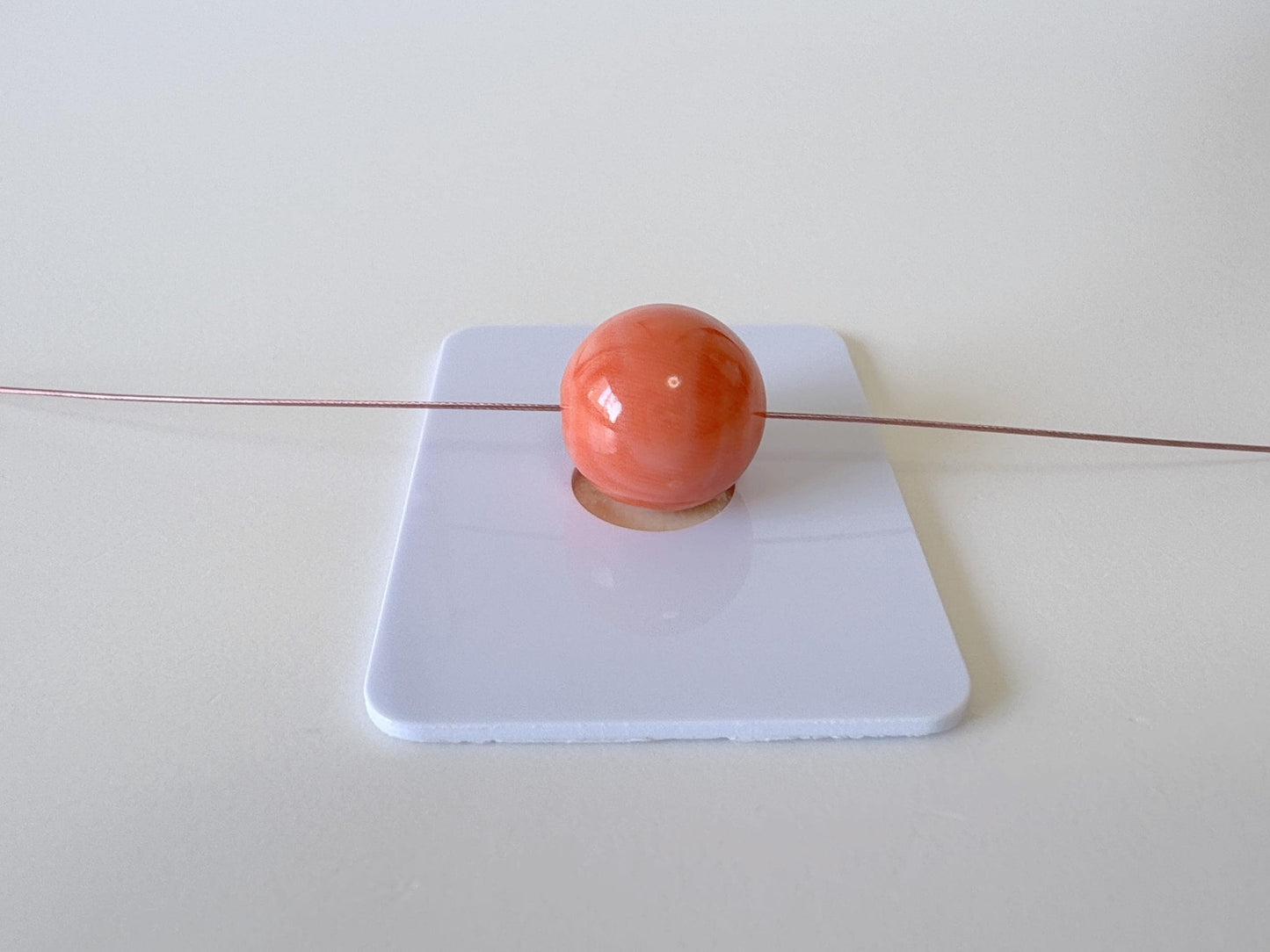 12.2mm Full-hole Natural Momo Coral Round Loose, Orange color coral, Natural color, For jewelry making