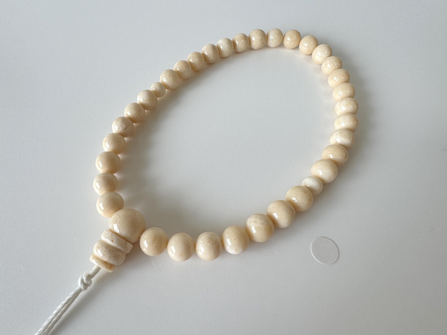 Natural white/ivory color bamboo coral 8-8.5mm Beads For Making Rosary, Mala, Prayer Beads, For Japanese type rosary, price per strand