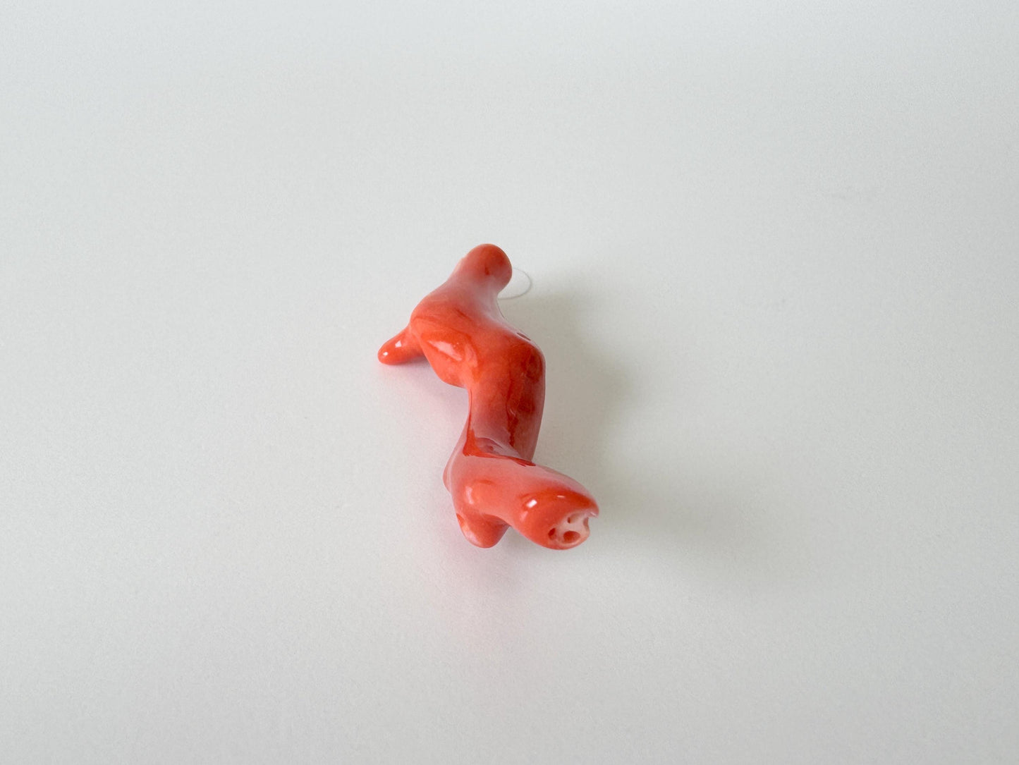 Japanese red(Aka) coral branch, 45mm, Hole on top, Natural red color coral for jewelry making