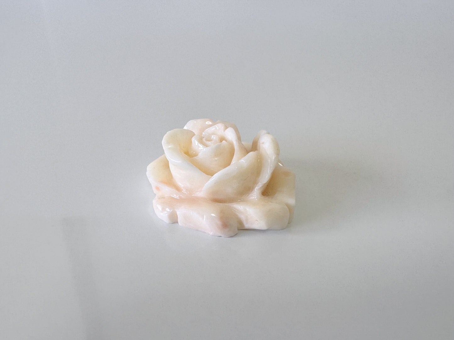 Natural Deep Sea Coral Rose Carving Loose, Natural Pale White Pink Color Coral, 29x22mm, Flat Back, For Jewelry Making