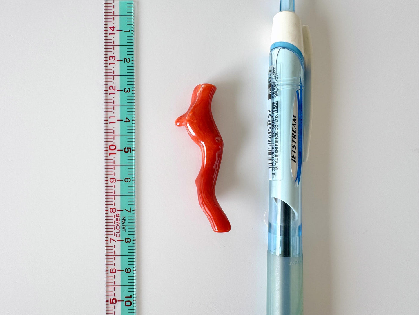Japanese red(Aka) coral branch, 45mm, Hole on top, Natural red color coral for jewelry making
