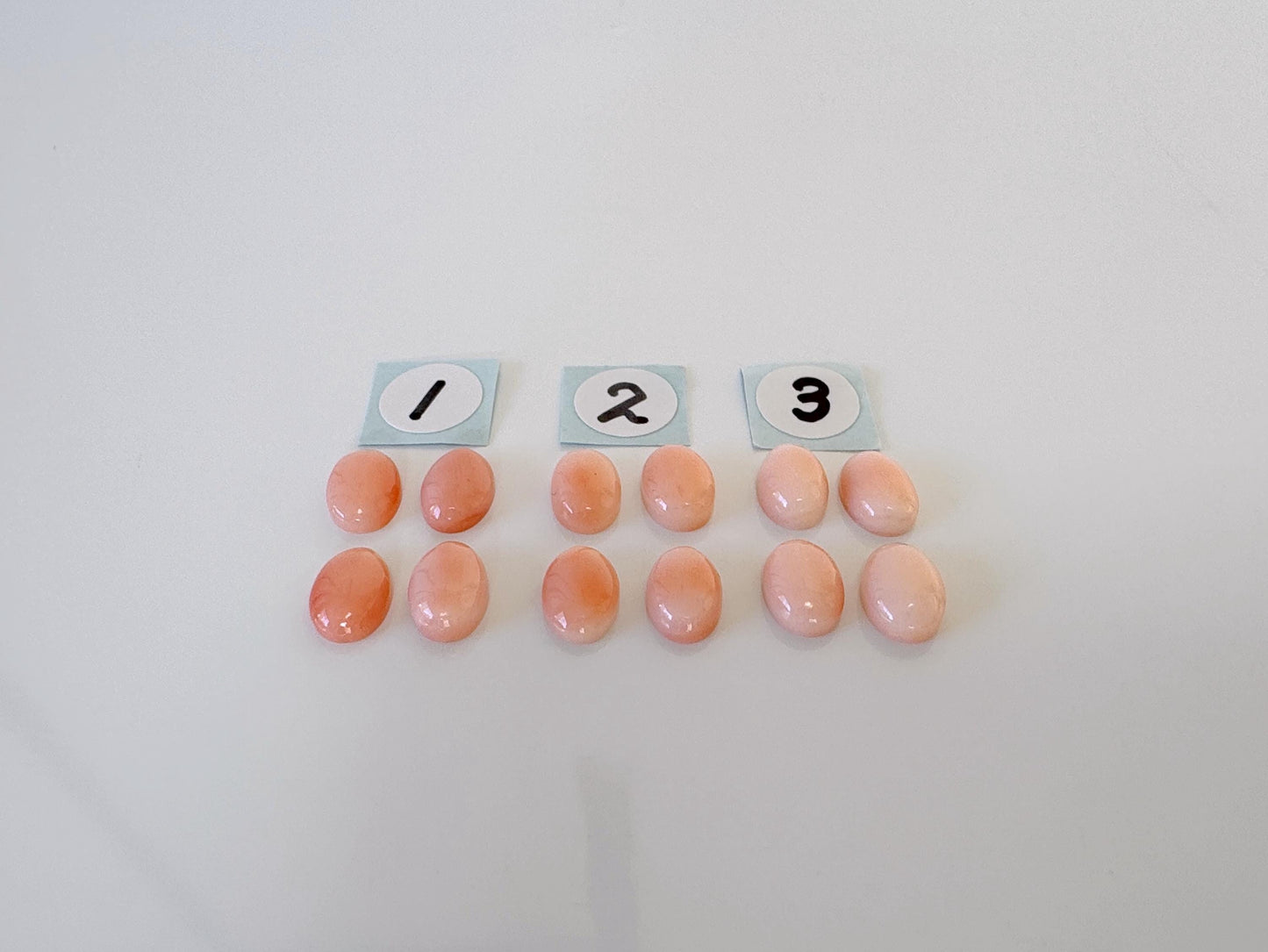 7x5mm Natural deep sea coral oval cabochon, natural pink/orange coral, price for a set of 4 pieces, for jewelry making, natural color