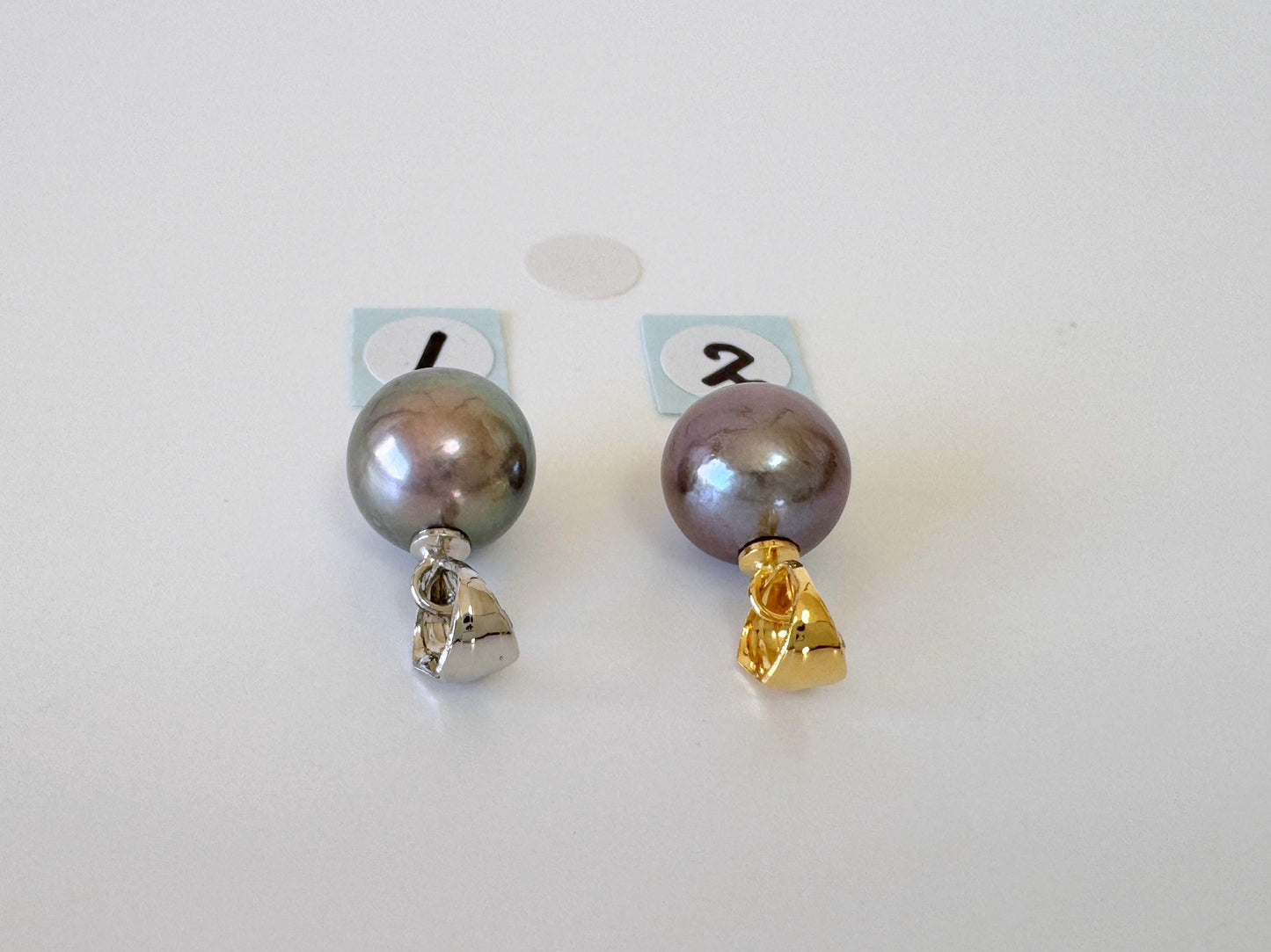 Japanese Black/Peacock Black Akoya Pearl Pendant, 9.5mm, Silver 925 Bail, Genuine Akoya Pearl, Salt water cultured pearl