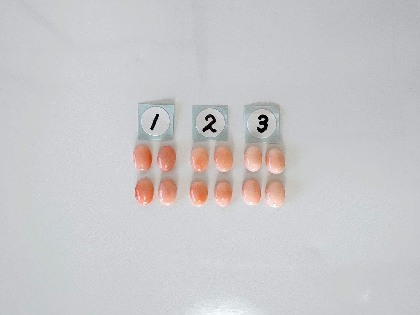 7x5mm Natural deep sea coral oval cabochon, natural pink/orange coral, price for a set of 4 pieces, for jewelry making, natural color