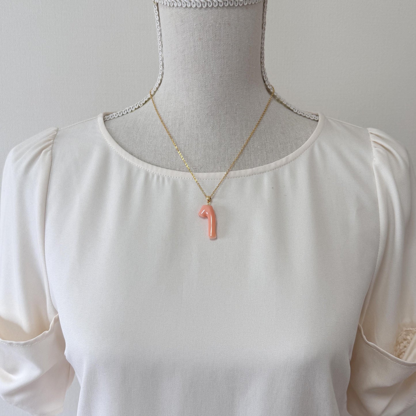 Natural Deep Sea Coral Branch Pendant: Gold-Plated Silver Bail, 28mm