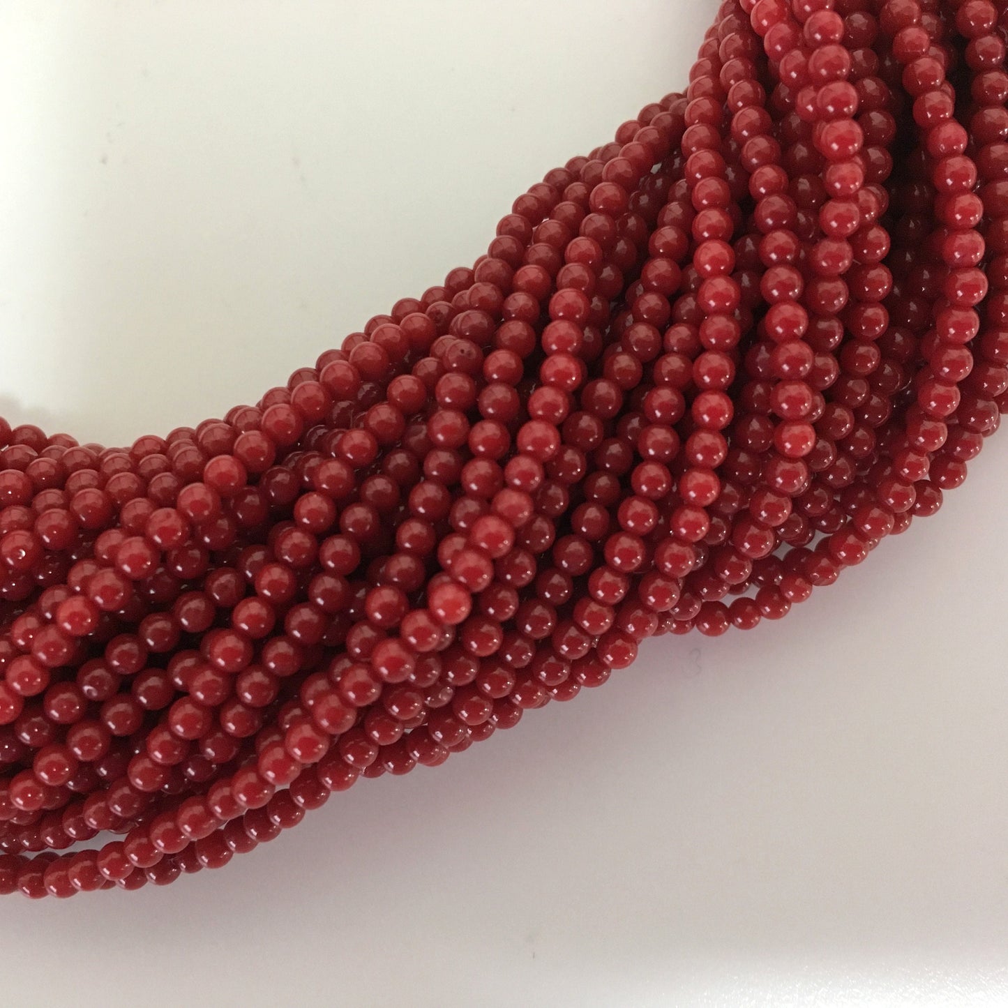 Red bamboo coral 2-2.5mm strands, 15.7inches, 40cm For jewelrymaking, Fine quality, price per strand (colored)