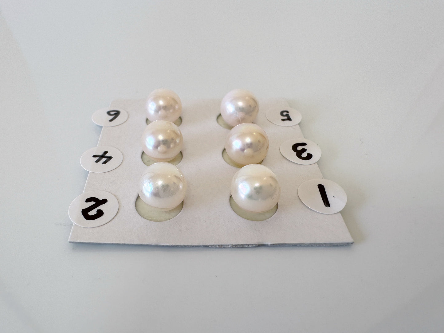 Japanese Akoya Cultured Pearl 7.9-8.2mm, White/Pink overtone Color, Half-Drilled Round loose, Price per Piece, Salt water pearl