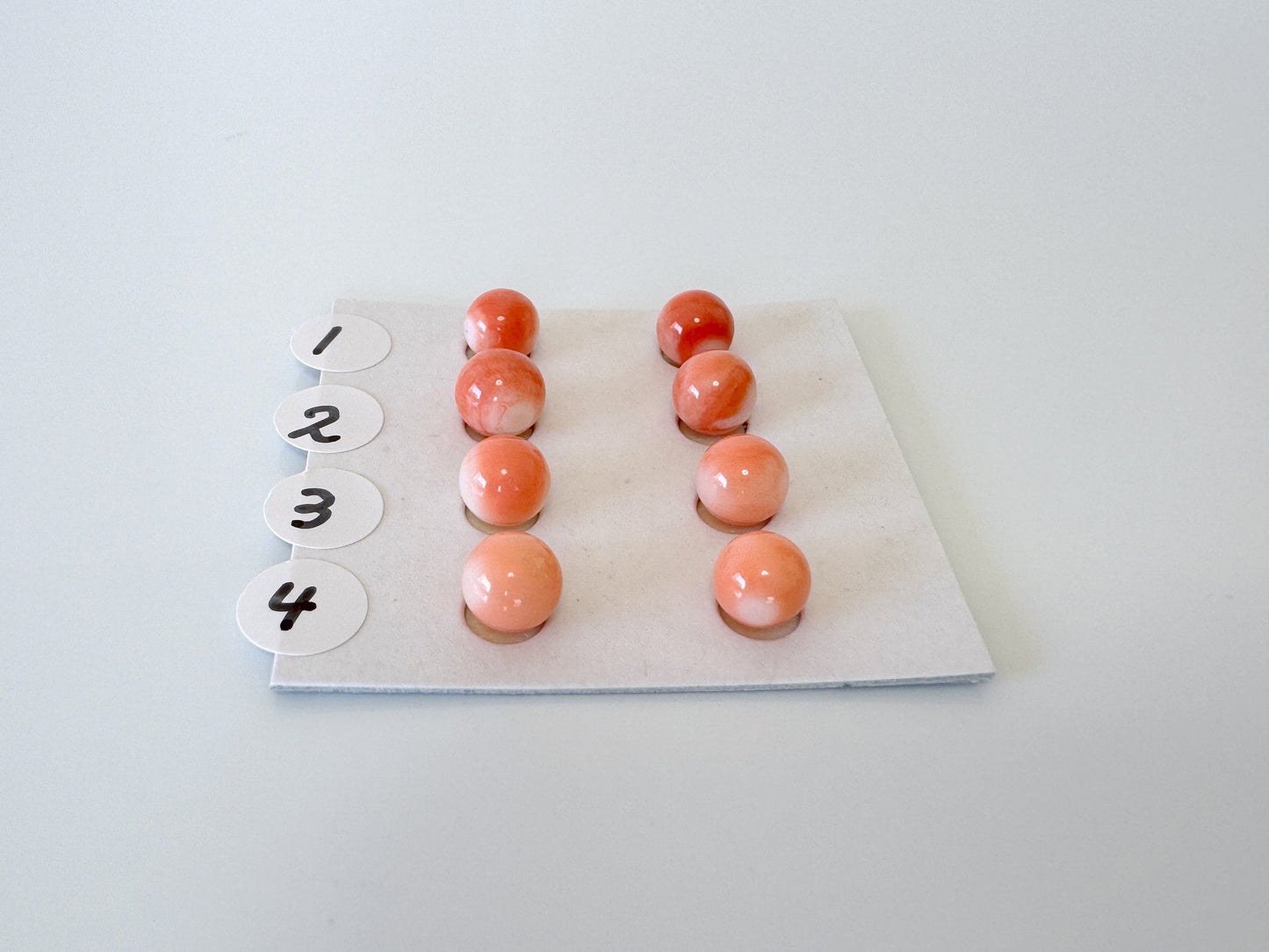 6-6.5mm Half Drilled Natural Japanese Momo Coral Round Loose, Orange/Pink coral, for earring sets, natural color, price per pair