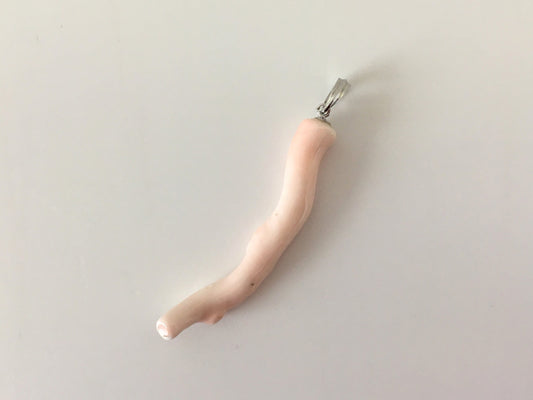 Natural Deep Sea Coral Branch Pendant, 45mm, Natural light pink color coral branch pendant, Natural color, Silver bail