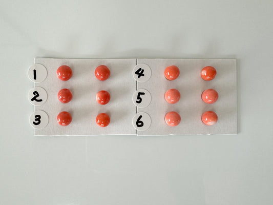 6-6.5mm Half Drilled Natural Japanese Momo Coral Round Loose, Orange coral, for earring sets, natural color, price per pair