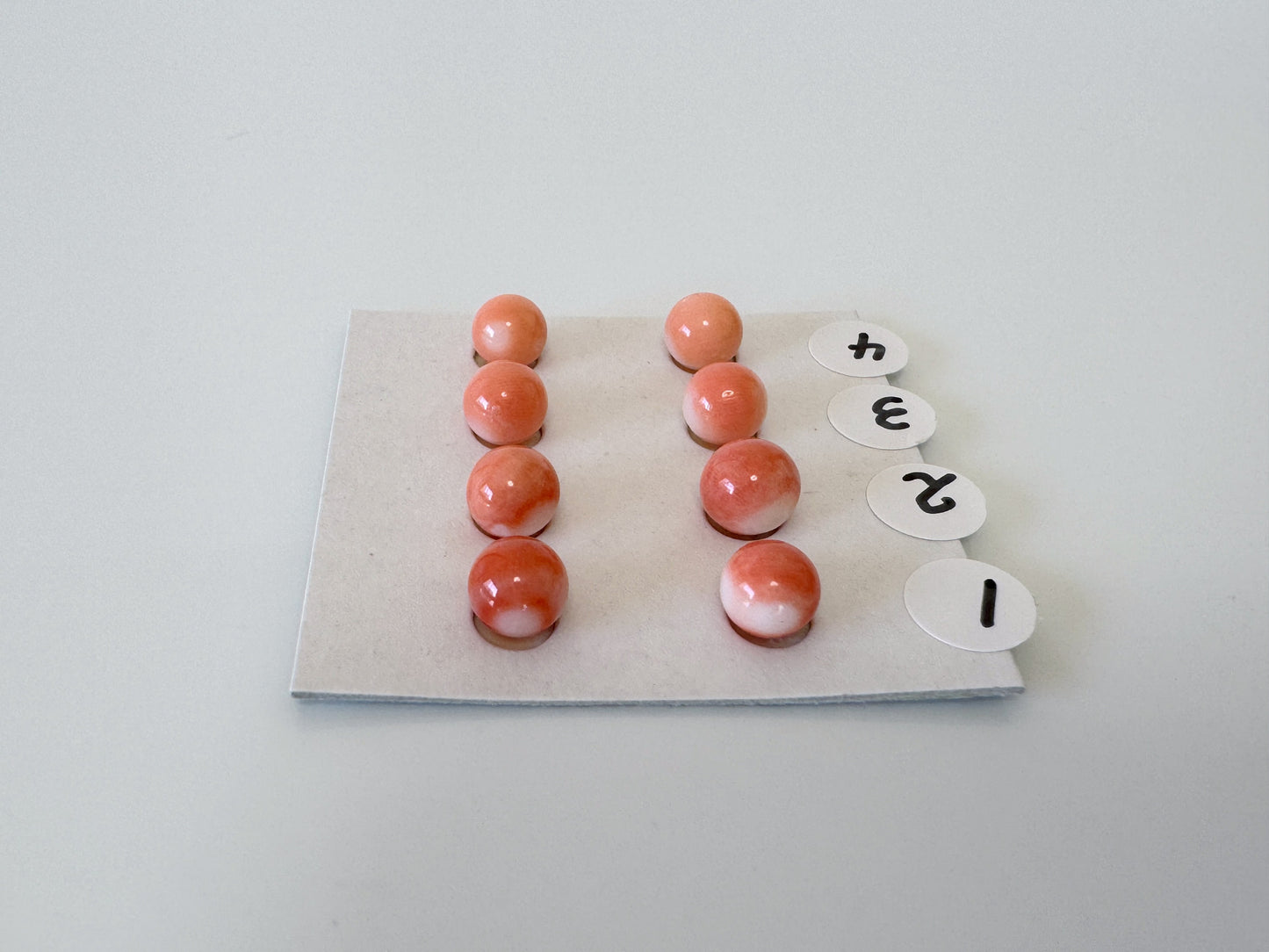 6-6.5mm Half Drilled Natural Japanese Momo Coral Round Loose, Orange/Pink coral, for earring sets, natural color, price per pair