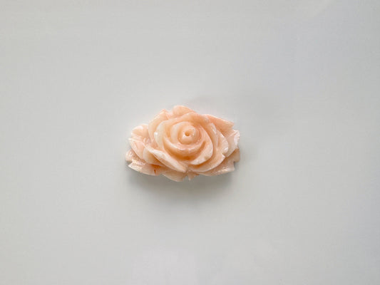 Natural Deep Sea Coral Rose Carving Loose, Natural Pink Color Coral, 34x21mm, Flat Back, For Jewelry Making, Hand Carved