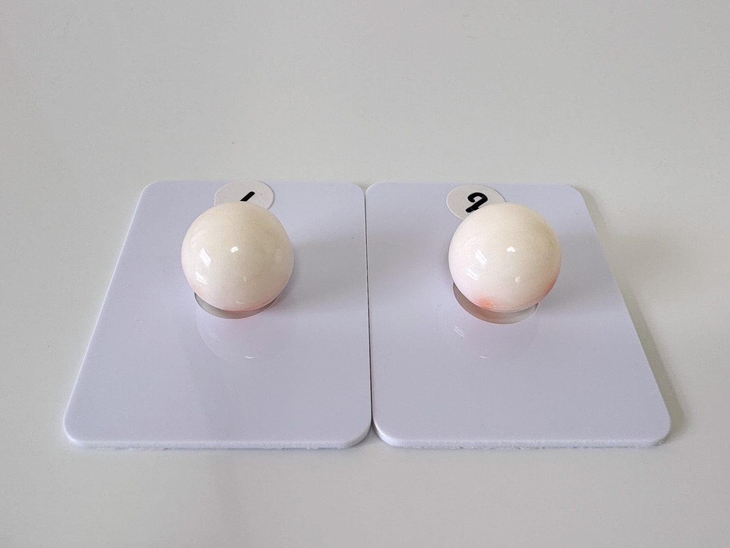 12.2-12.4mm Natural Deep Sea Coral Round Loose, Half-drilled Hole, White/Orange Coral, For Jewelry Making, Natural Color, Price per Piece