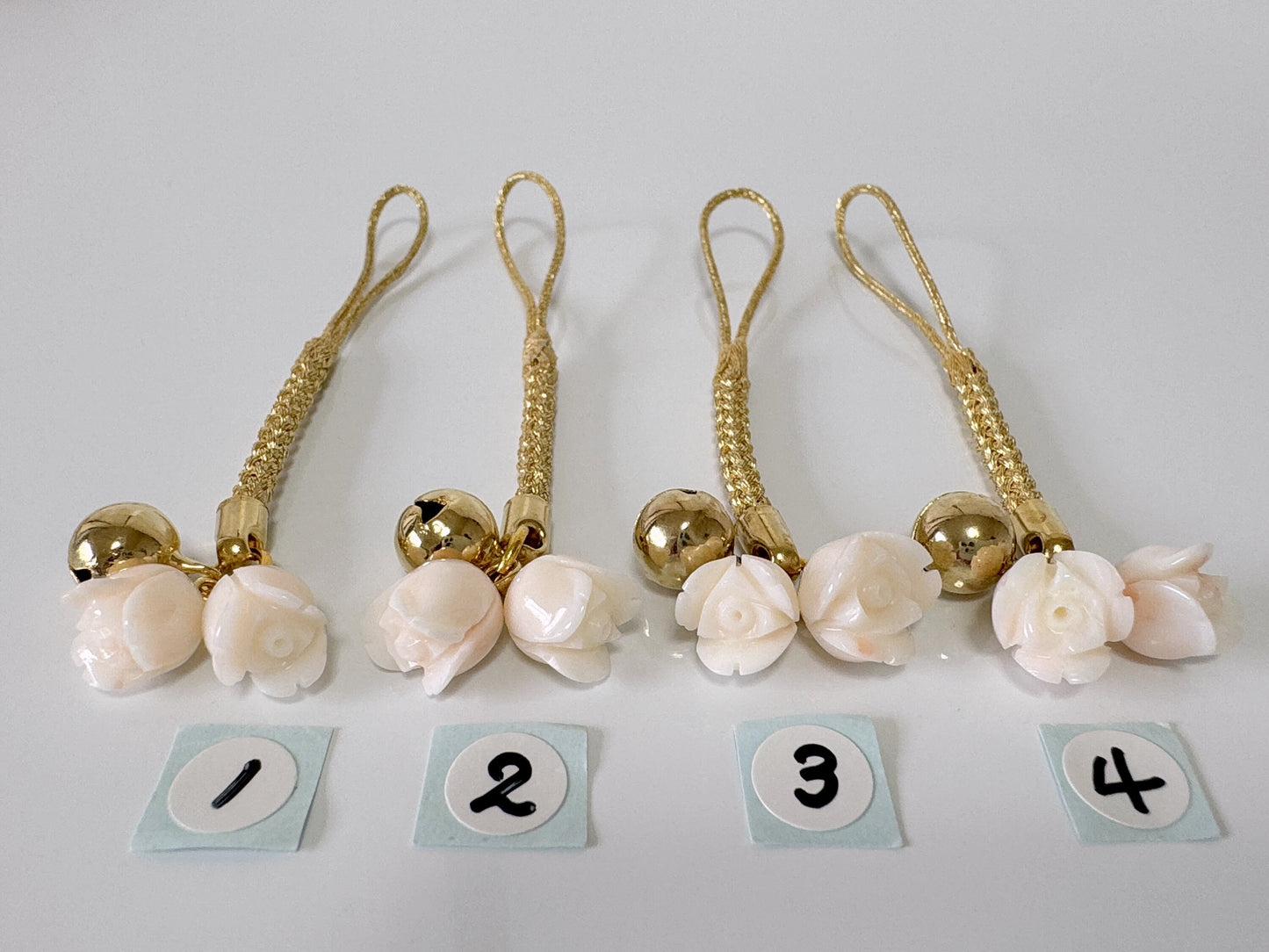 Lucky charm, Natural Deep sea Midway coral Rose Buds key strap, Netsuke strap, Natural color precious coral