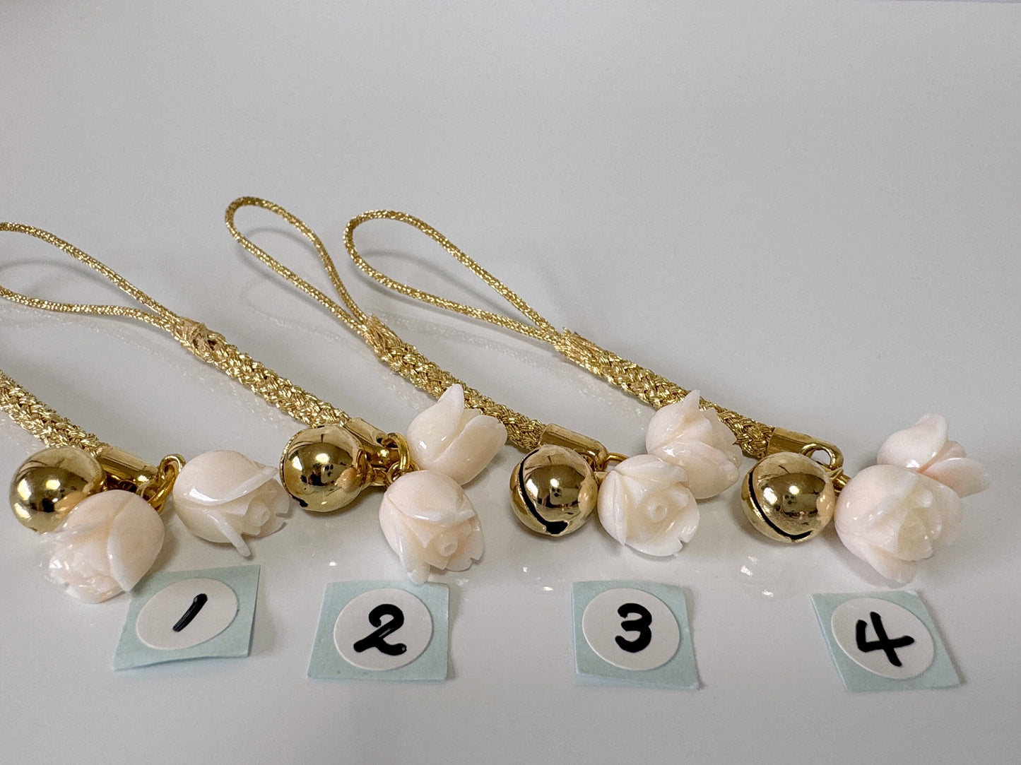 Lucky charm, Natural Deep sea Midway coral Rose Buds key strap, Netsuke strap, Natural color precious coral