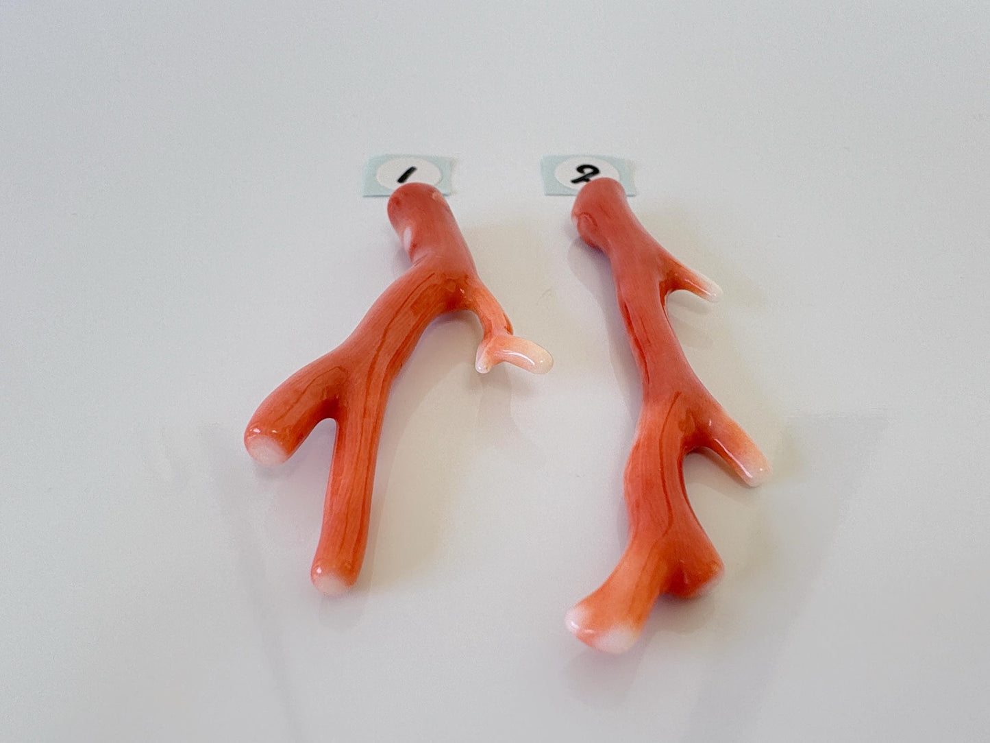 Natural Japanese Momo Coral, Orange Color, Hole on Top, 50-57mm, Genuine Precious Coral, For Jewelry Making, Price per Piece