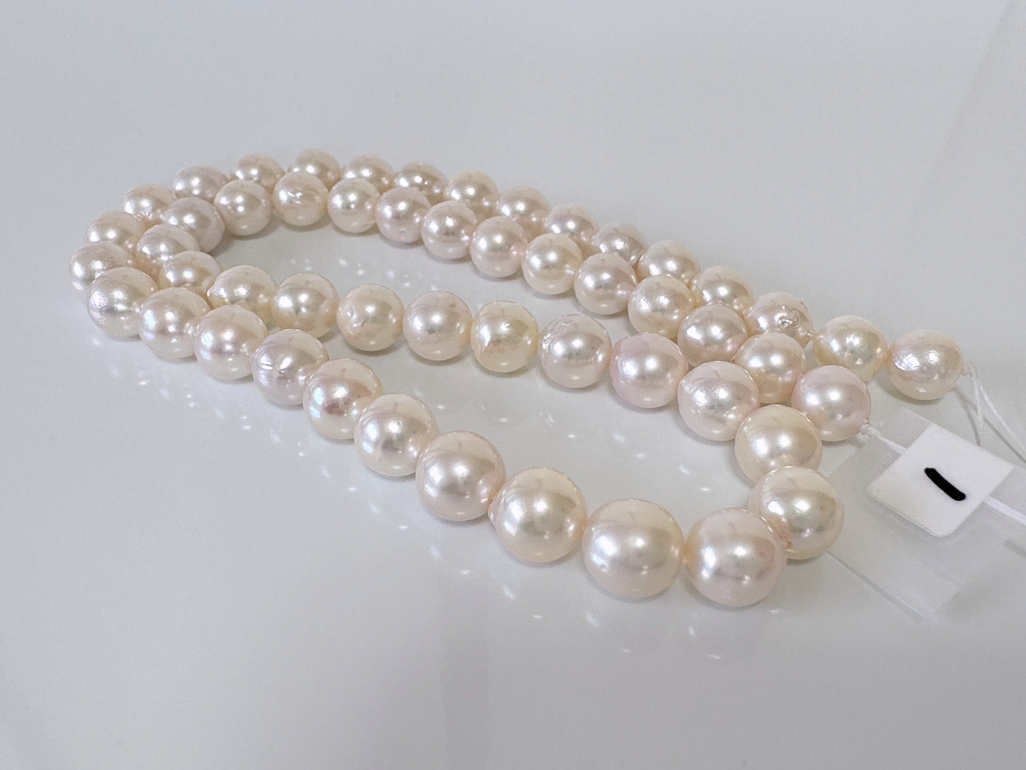 7.5-8mm Japanese White Akoya Pearl Beads, Genuine Akoya Pearl, Full Strand, 40cm , 15.7", Cultured Salt water pearl