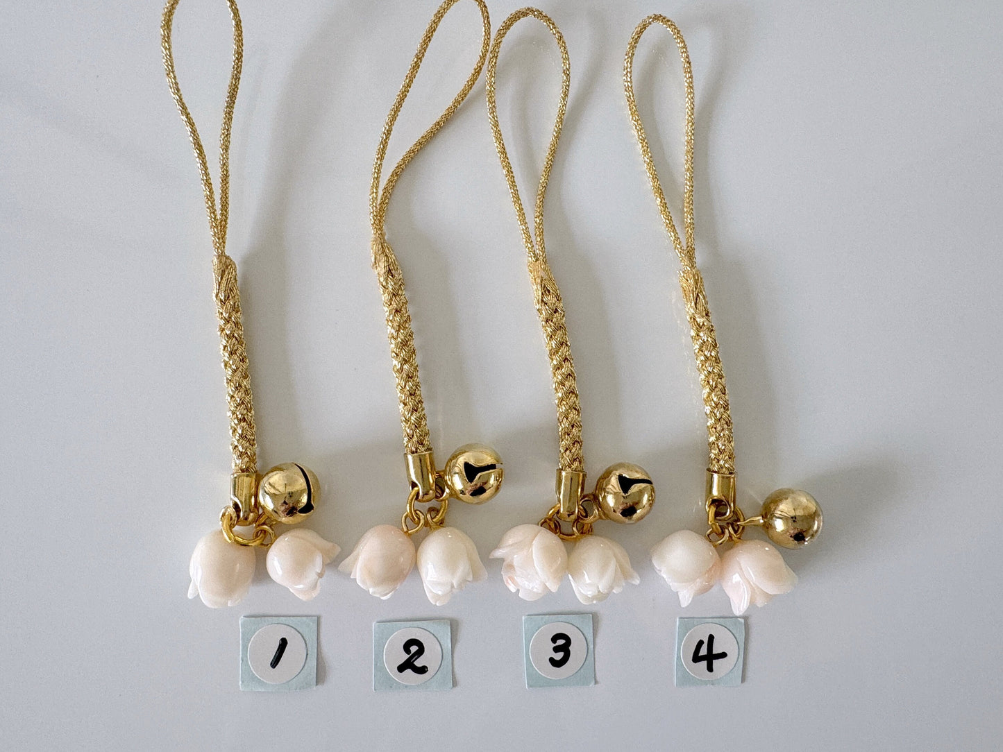 Lucky charm, Natural Deep sea Midway coral Rose Buds key strap, Netsuke strap, Natural color precious coral